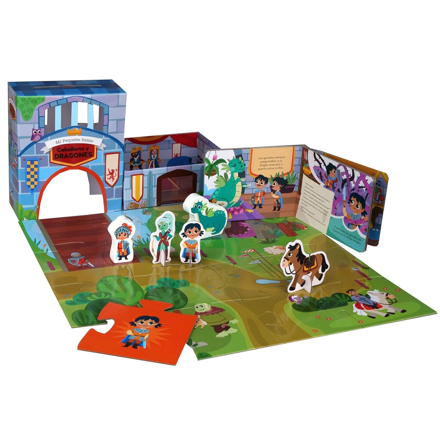 LLIBRE INFANTIL - CAVALLERS I DRACS, EL MEU PETIT REGNE - Happy Moments Baby