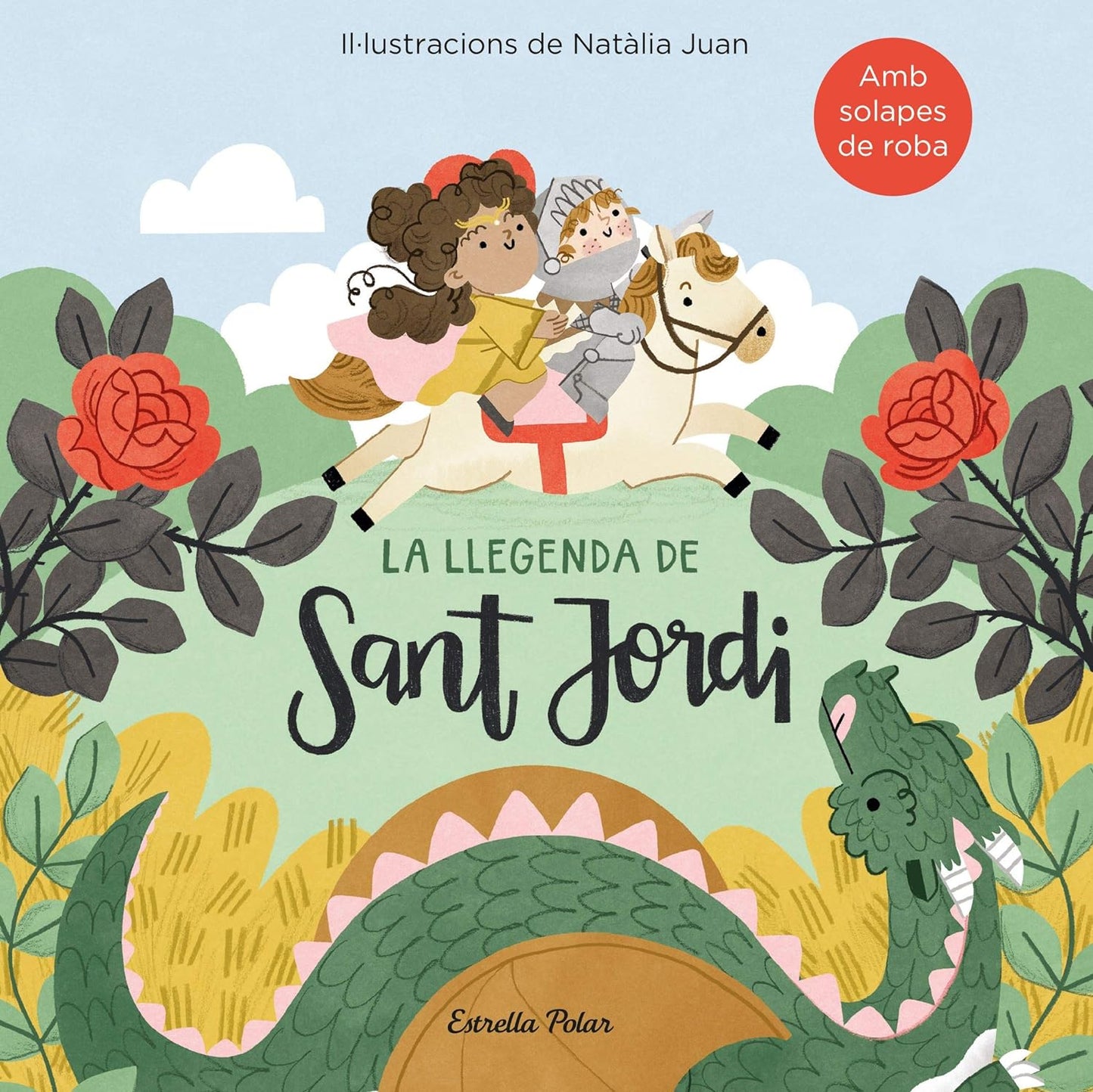 LLIBRE INFANTIL - LA LLEGENDA DE SANT JORDI AMB SOLAPES DE ROBA - Happy Moments Baby