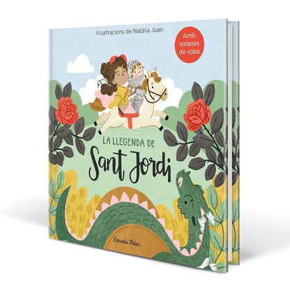 LLIBRE INFANTIL - LA LLEGENDA DE SANT JORDI AMB SOLAPES DE ROBA - Happy Moments Baby
