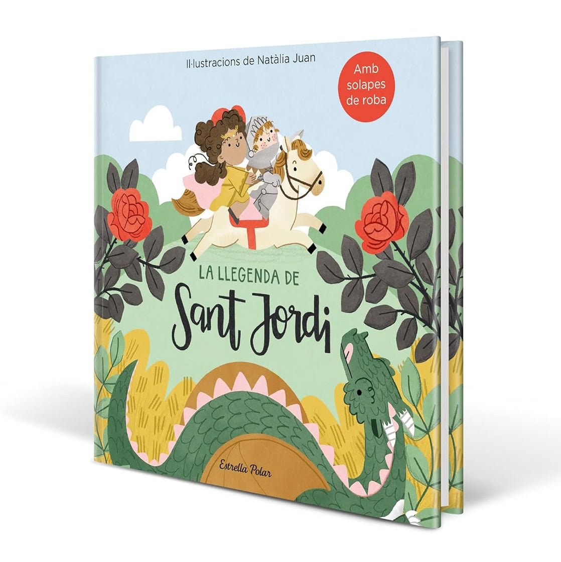 LLIBRE INFANTIL - LA LLEGENDA DE SANT JORDI AMB SOLAPES DE ROBA - Happy Moments Baby