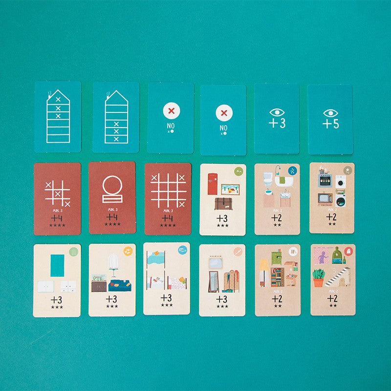 Cartas ilustradas del juego de deducción El escondite