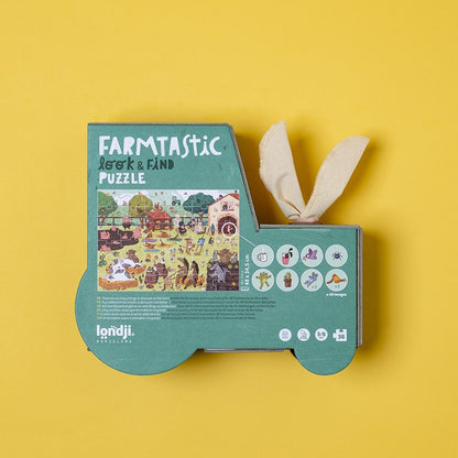Parte posterior de la caja del puzzle Farmtastic