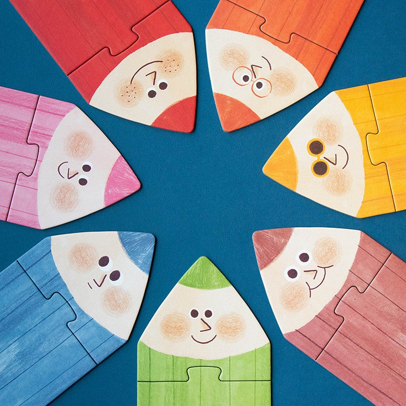 Puntas de los siete lápices del puzzle reversible My Colours de Londji
