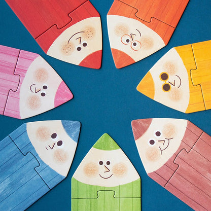 Puntas de los siete lápices del puzzle reversible My Colours de Londji