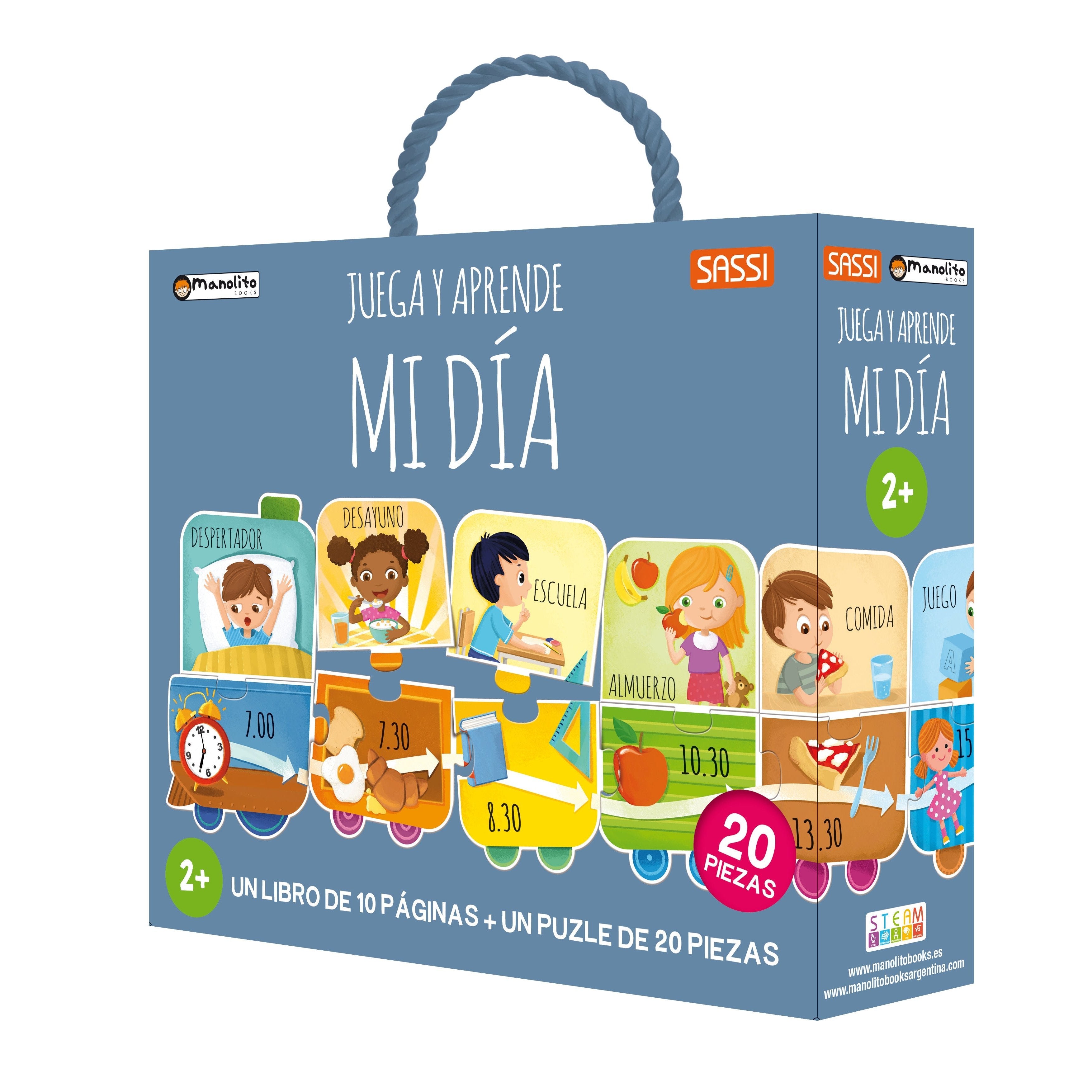 Cubierta de Juega y aprende mi día de Manolito Books