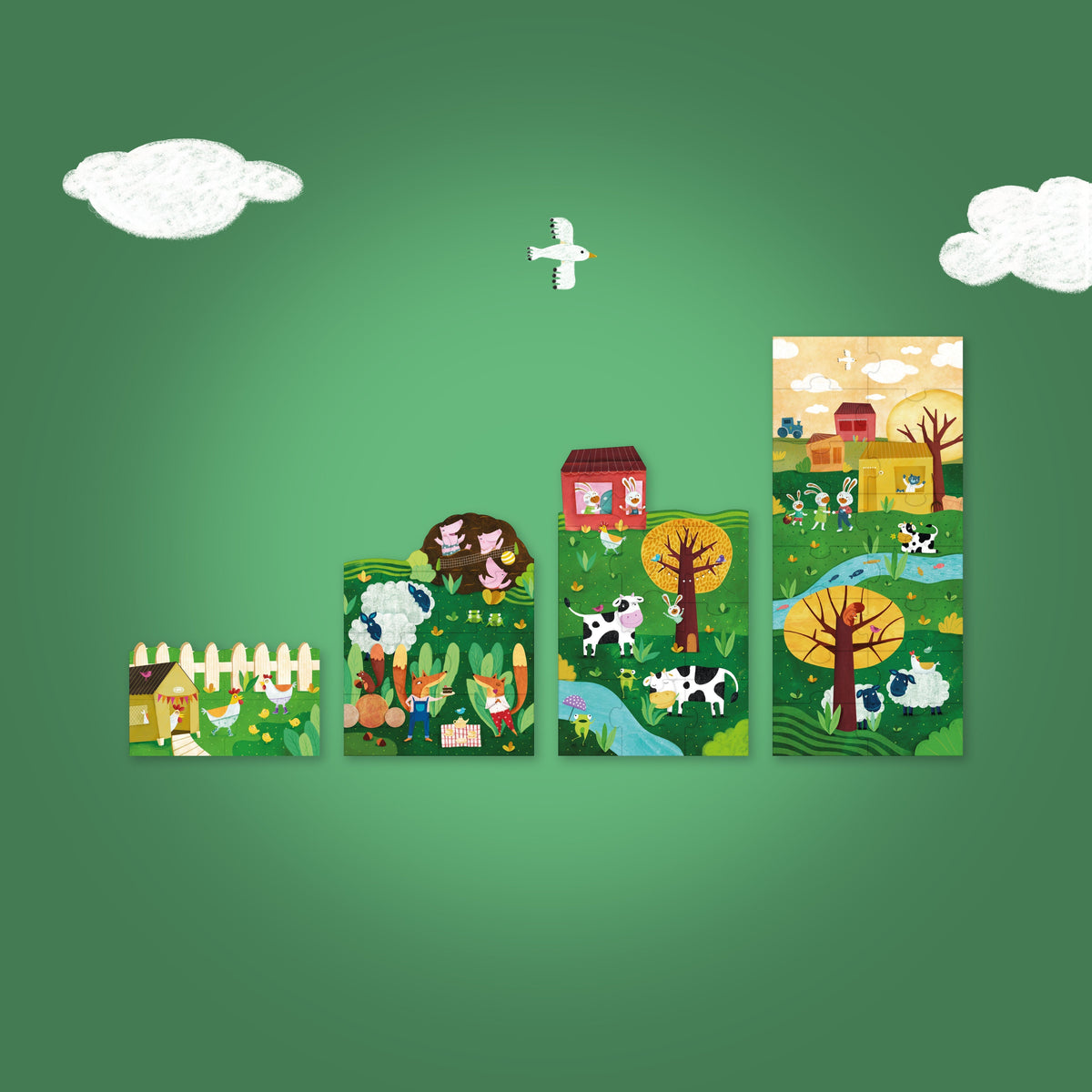 Puzles en capas de Aventuras en la granja