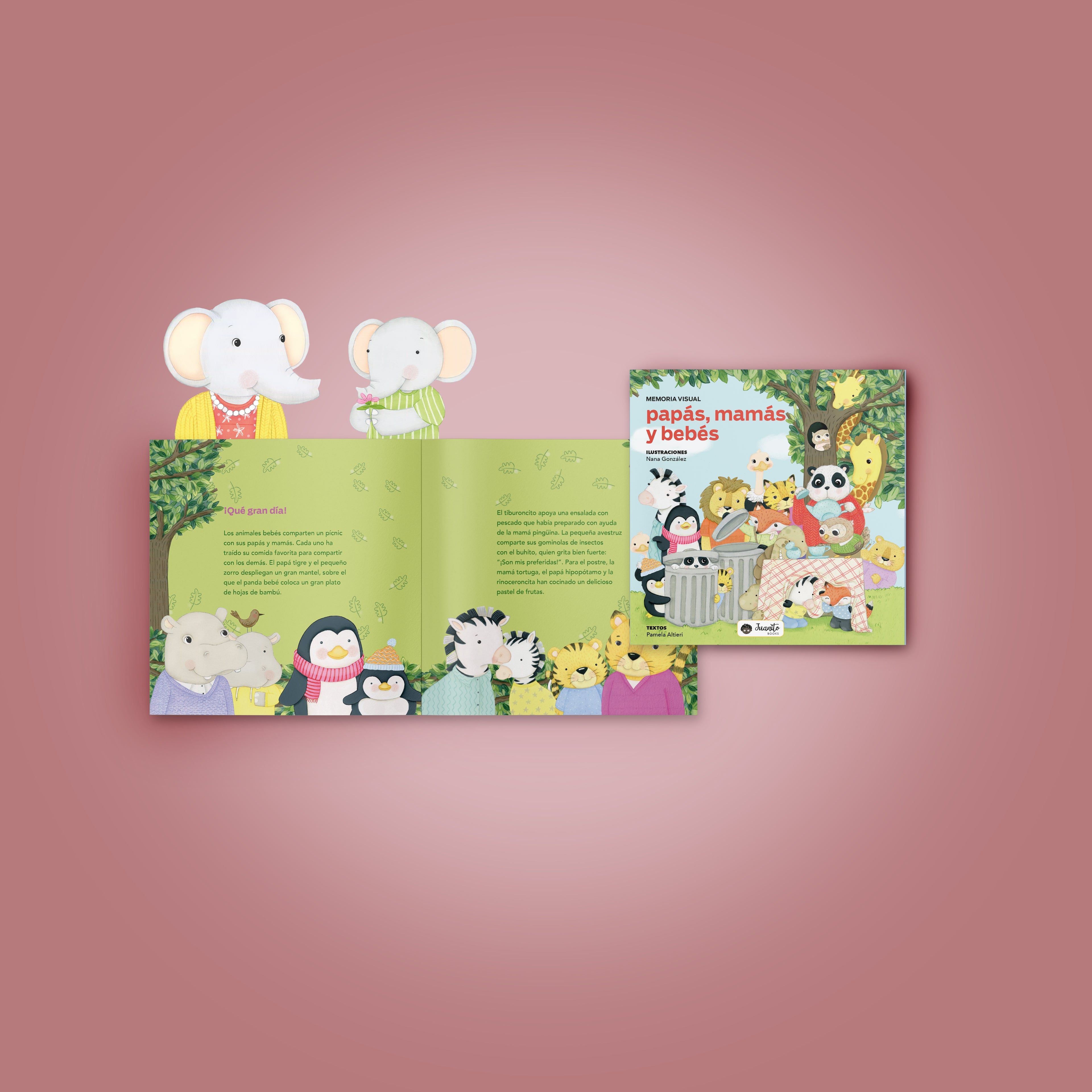 Libro abierto Papás, mamás y bebés