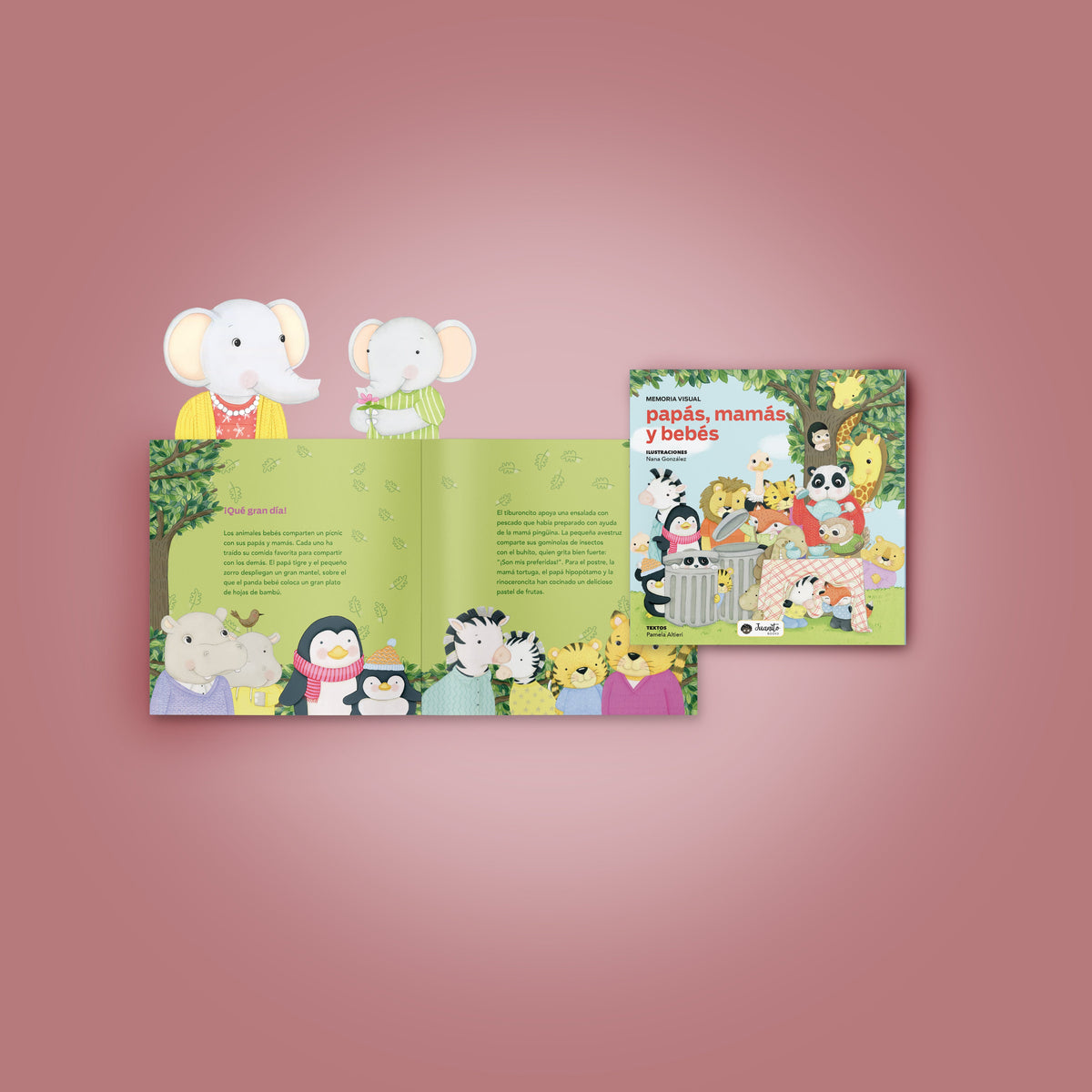 Libro abierto Papás, mamás y bebés