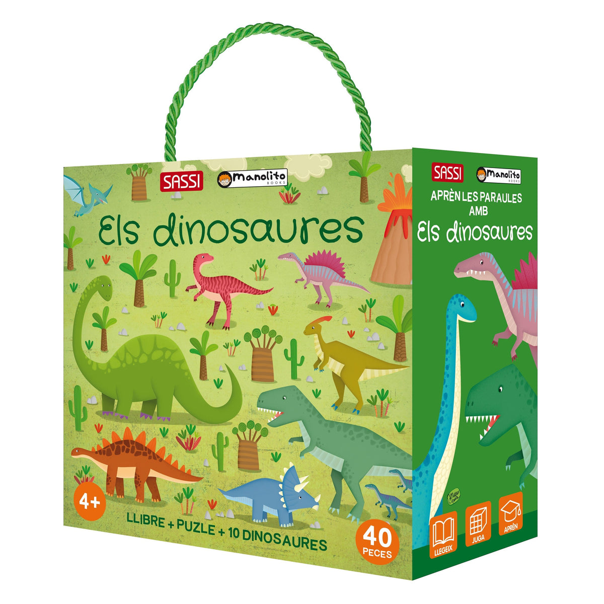 Cubierta de ELS DINOSAURES, libro y juego de Manolito Books