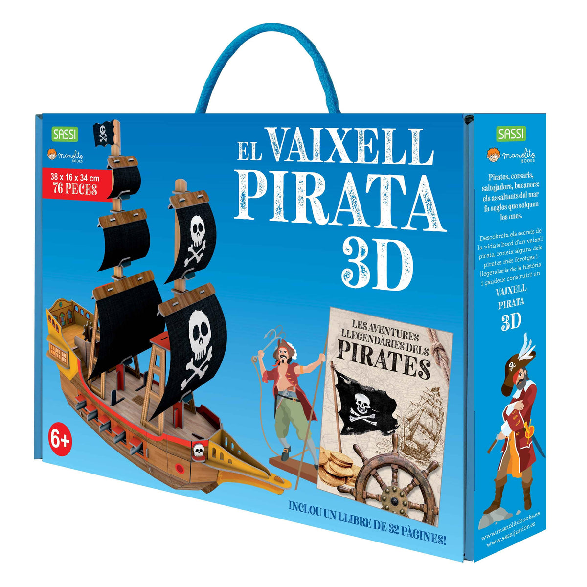 Caja del Vaixell pirata 3D en catalán de Manolito Books