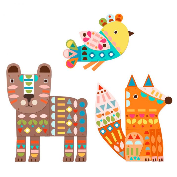 MANUALIDADES DJECO ·3 ANIMALES GIGANTES DE PAPEL· - Happy Moments Baby