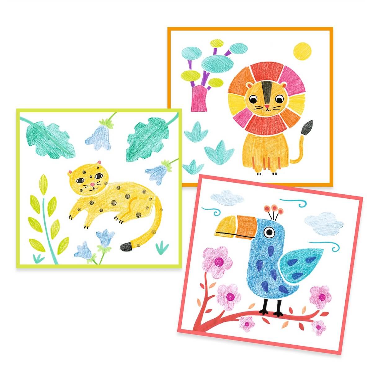 MANUALIDADES DJECO ·COLOREAR IMAGENES CON 3 PLANTILLAS· - Happy Moments Baby