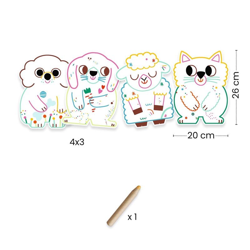 MANUALIDADES DJECO ·COLOREAR PINTA PARA DESCUBRIR ANIMALES DOMÉSTICOS· - Happy Moments Baby