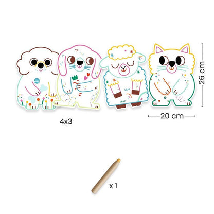 MANUALIDADES DJECO ·COLOREAR PINTA PARA DESCUBRIR ANIMALES DOMÉSTICOS· - Happy Moments Baby