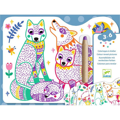 MANUALIDADES DJECO ·COLOREAR PINTA PARA DESCUBRIR FAMILIAS DEL BOSQUE· - Happy Moments Baby