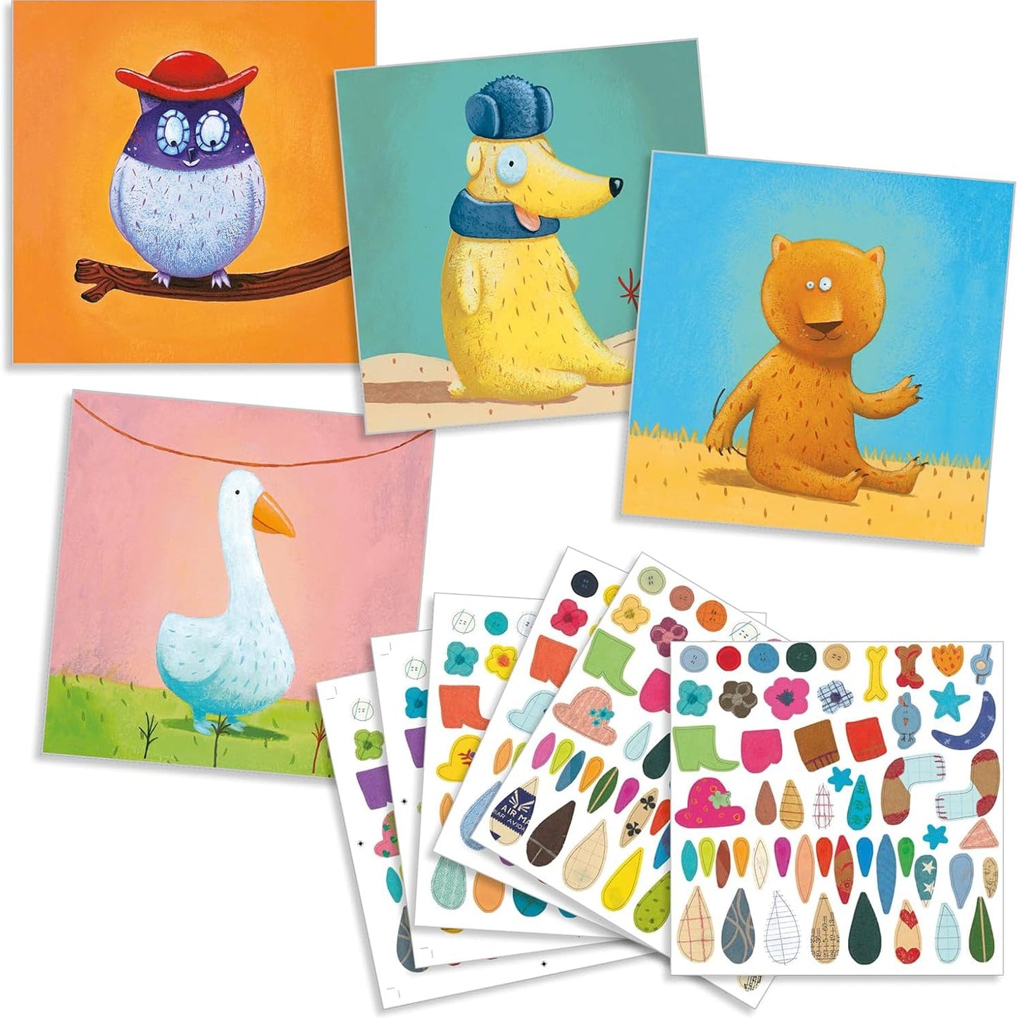 MANUALIDADES DJECO ·CREAR CON PEGATINAS ANIMALES· - Happy Moments Baby