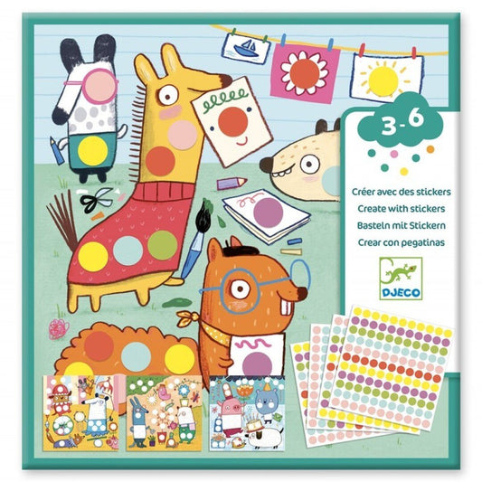 MANUALIDADES DJECO ·CREAR CON PEGATINAS ANIMALITOS· - Happy Moments Baby