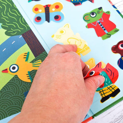 MANUALIDADES DJECO ·ESCENARIO CON PEGATINAS REUTILIZABLES - LOS ANIMALES· - Happy Moments Baby