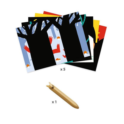 MANUALIDADES DJECO ·LÁMINAS PARA RASCAR ANIMALES· - Happy Moments Baby