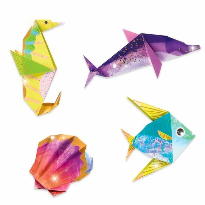 MANUALIDADES DJECO ·PAPIROFLEXIA ORIGAMI ANIMALES MARINOS· - Happy Moments Baby