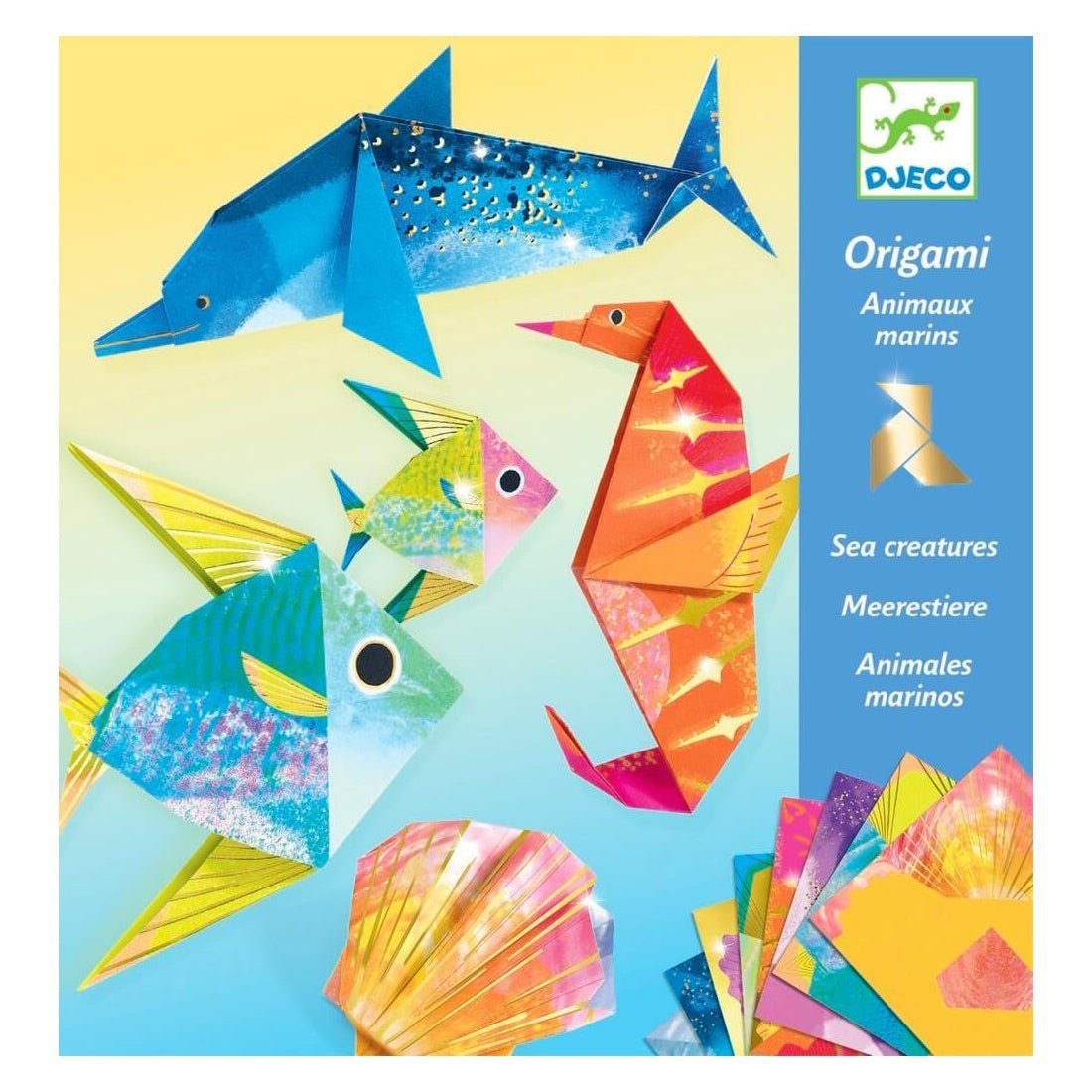 MANUALIDADES DJECO ·PAPIROFLEXIA ORIGAMI ANIMALES MARINOS· - Happy Moments Baby