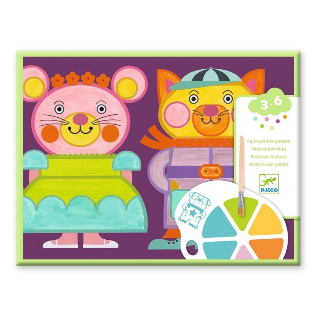 MANUALIDADES DJECO ·PINTURA CON PALETA - LOS MOFLETUDOS· - Happy Moments Baby