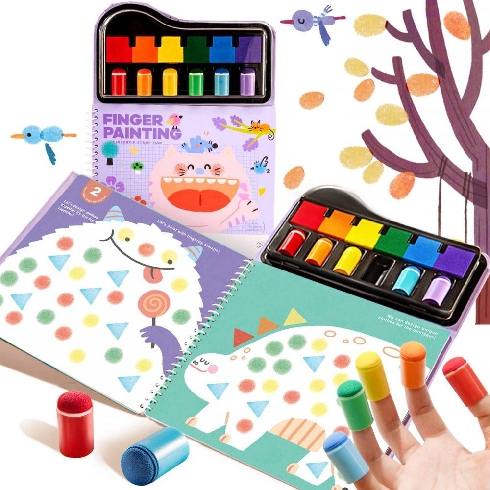 MANUALIDADES JARMELO ·LIBRO CREATIVO PINTA CON LOS DEDOS· - Happy Moments Baby