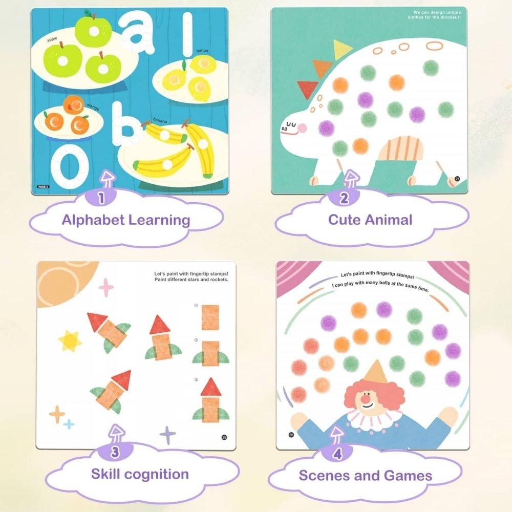 MANUALIDADES JARMELO ·LIBRO CREATIVO PINTA CON LOS DEDOS· - Happy Moments Baby