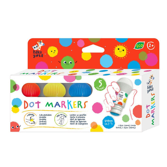 MARCADORES PUNTOS 5 COLORES ·ARCOÍRIS· - Happy Moments Baby