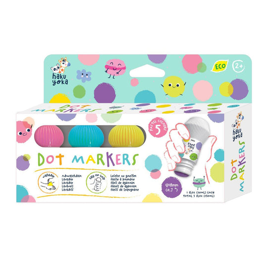 MARCADORES PUNTOS 5 COLORES ·PASTEL· - Happy Moments Baby