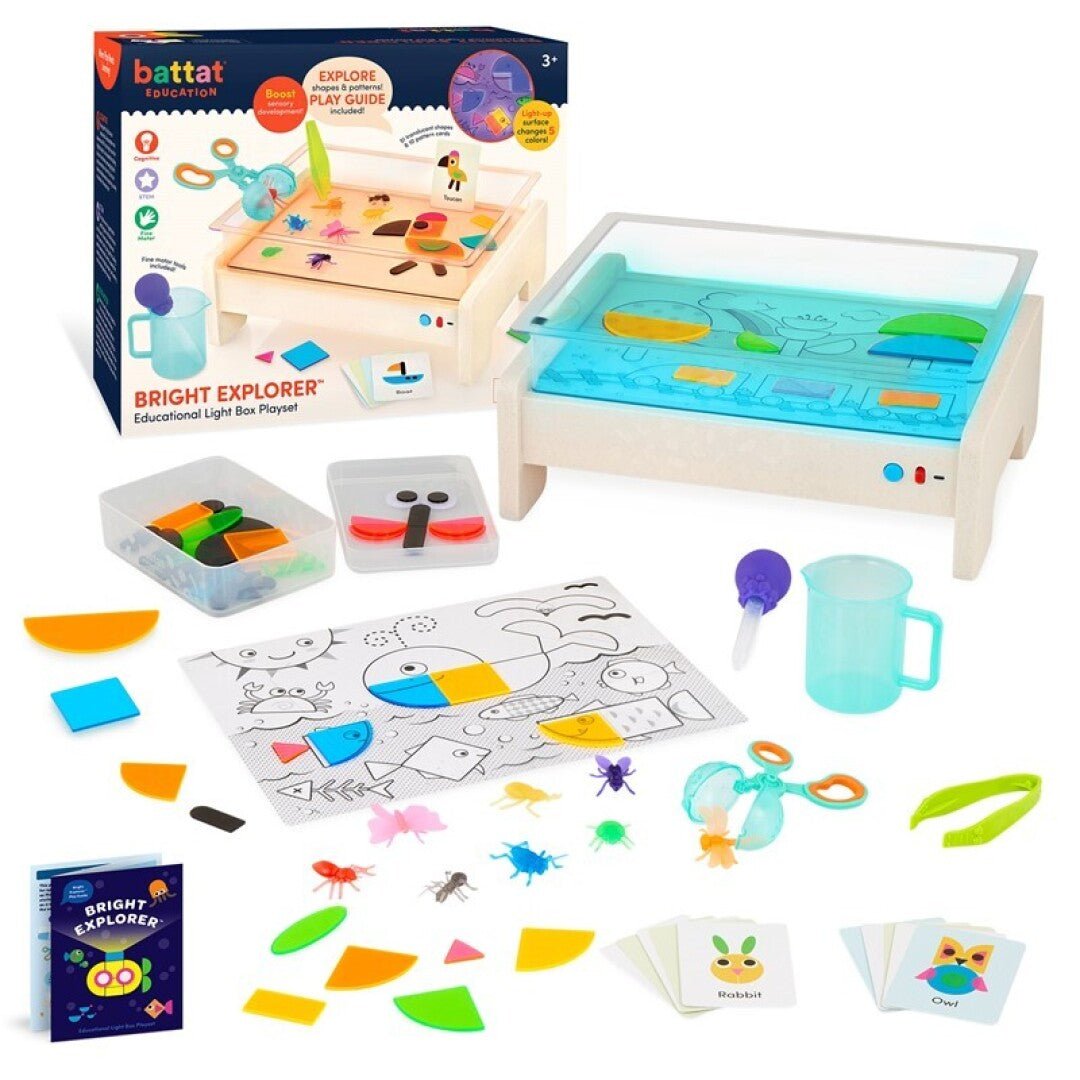 MESA DE LUZ ·KIT EDUCATIVO BATTAT BRIGHT EXPLORER· - Happy Moments Baby