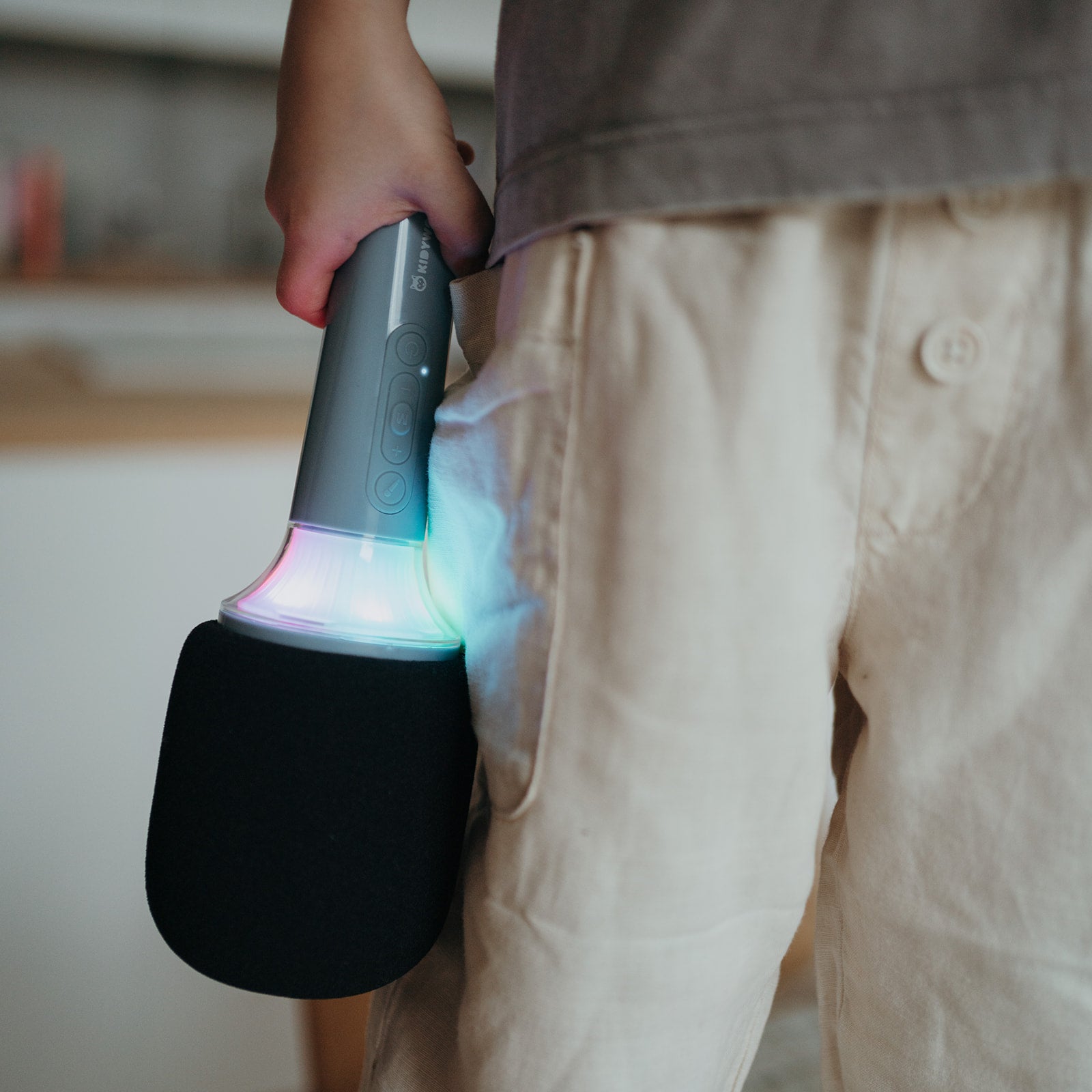 MICRÓFONO BLUETOOTH CON EFECTOS DE SONIDO INFANTIL ·KIDYMIC AZUL· - Happy Moments Baby