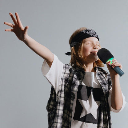 MICRÓFONO BLUETOOTH CON EFECTOS DE SONIDO INFANTIL ·KIDYMIC AZUL· - Happy Moments Baby