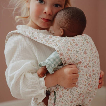 MOCHILA DE PORTEO MUÑECAS LITTLE DUCTH ·FLORES· - Happy Moments Baby