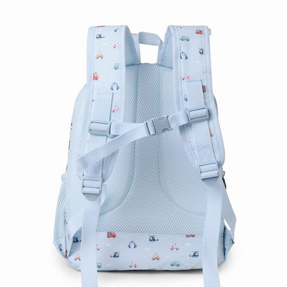 MOCHILA ESCOLAR MEDIANA TUTETE + LLAVERO PERSONALIZABLE ·CITY CARS· - Happy Moments Baby