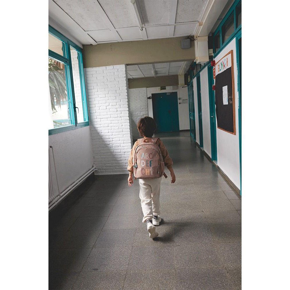 MOCHILA ESCOLAR MEDIANA TUTETE + LLAVERO PERSONALIZABLE ·FUNNY LETTERS· - Happy Moments Baby