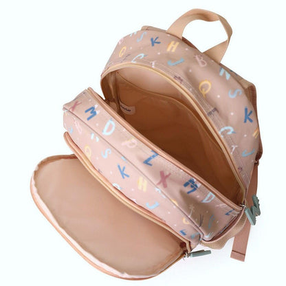 MOCHILA ESCOLAR MEDIANA TUTETE + LLAVERO PERSONALIZABLE ·FUNNY LETTERS· - Happy Moments Baby