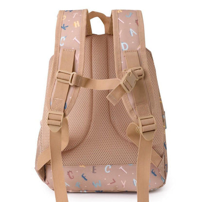 MOCHILA ESCOLAR MEDIANA TUTETE + LLAVERO PERSONALIZABLE ·FUNNY LETTERS· - Happy Moments Baby