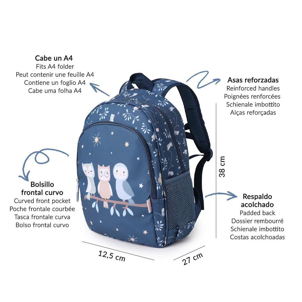 MOCHILA ESCOLAR MEDIANA TUTETE + LLAVERO PERSONALIZABLE ·MAGICAL FOREST· - Happy Moments Baby
