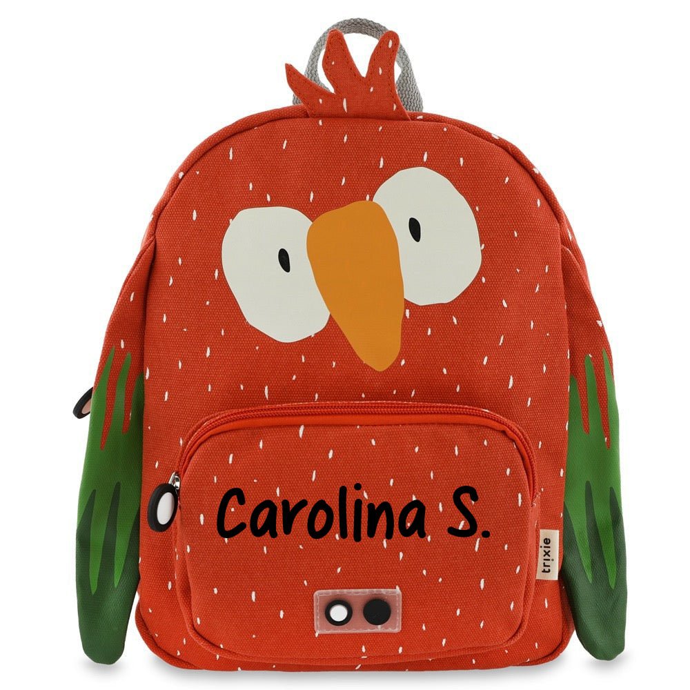 MOCHILA GRANDE INFANTIL TRIXIE ·LORO· - Happy Moments Baby