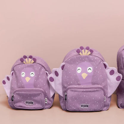 MOCHILA GRANDE INFANTIL TRIXIE ·PAVO REAL· - Happy Moments Baby