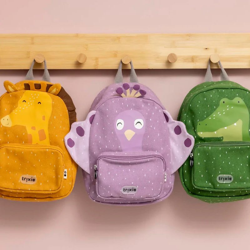 MOCHILA GRANDE INFANTIL TRIXIE ·PAVO REAL· - Happy Moments Baby