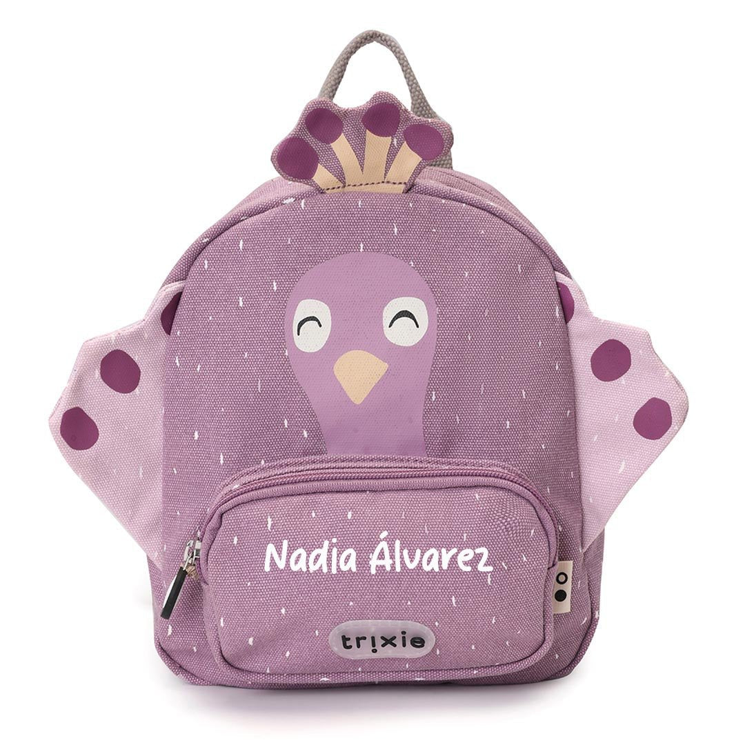 MOCHILA GRANDE INFANTIL TRIXIE ·PAVO REAL· - Happy Moments Baby