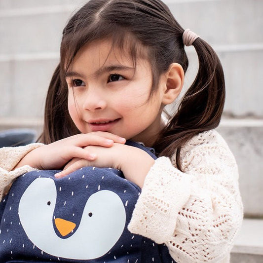 MOCHILA GRANDE INFANTIL TRIXIE ·PINGÜINO· - Happy Moments Baby