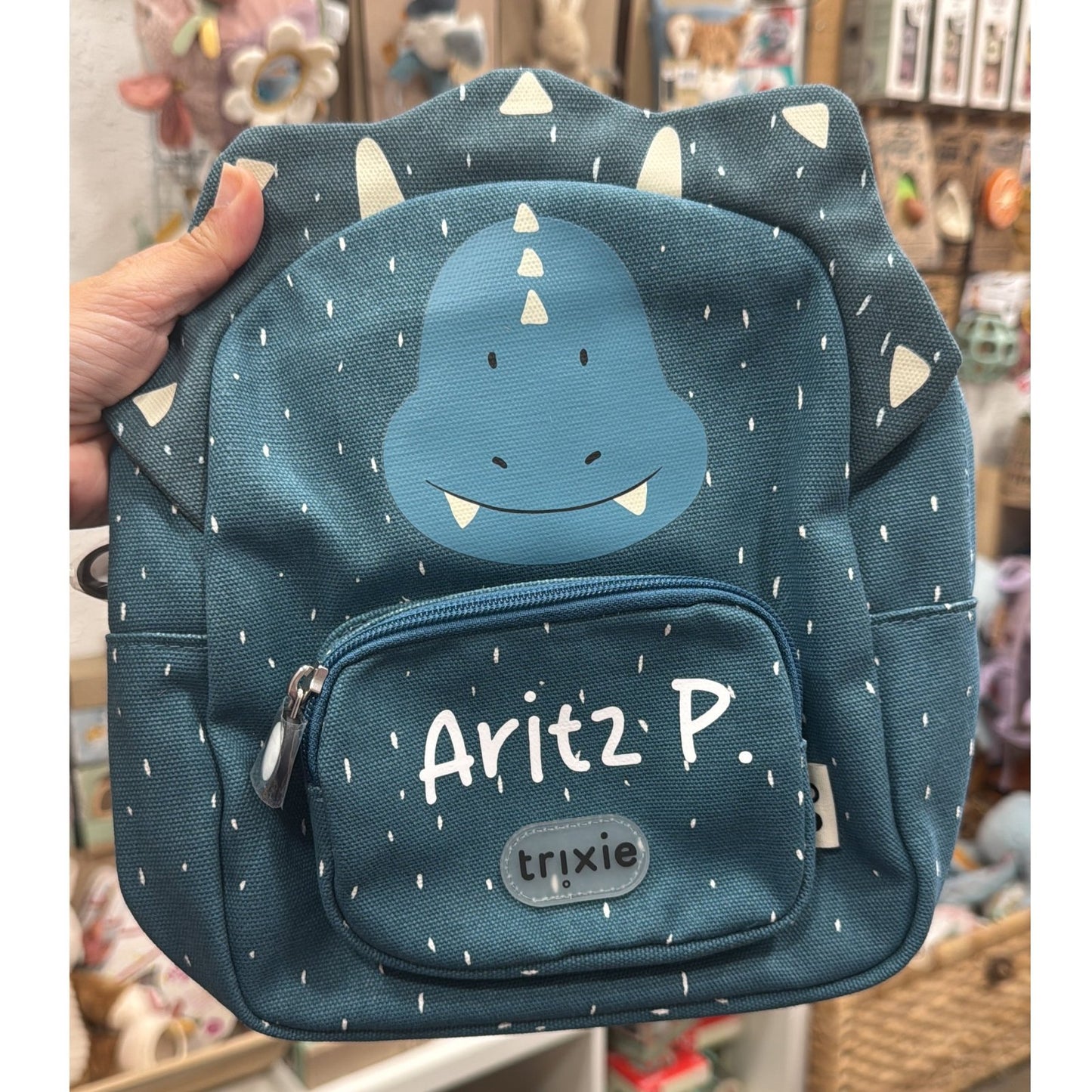 MOCHILA GRANDE INFANTIL TRIXIE ·TRICERATOPS· - Happy Moments Baby