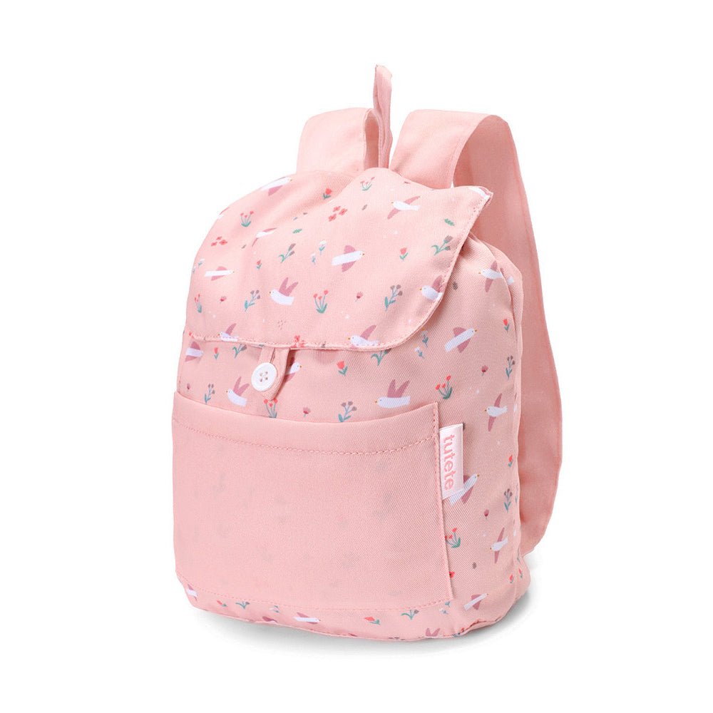 MOCHILA INFANTIL PEQUEÑA TELA TUTETE ·BLOSSOM BIRDS· - Happy Moments Baby