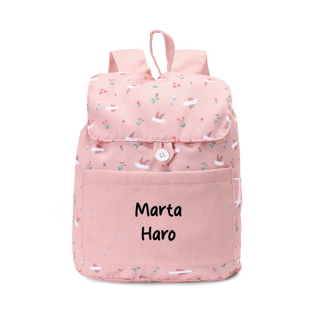 MOCHILA INFANTIL PEQUEÑA TELA TUTETE ·BLOSSOM BIRDS· - Happy Moments Baby