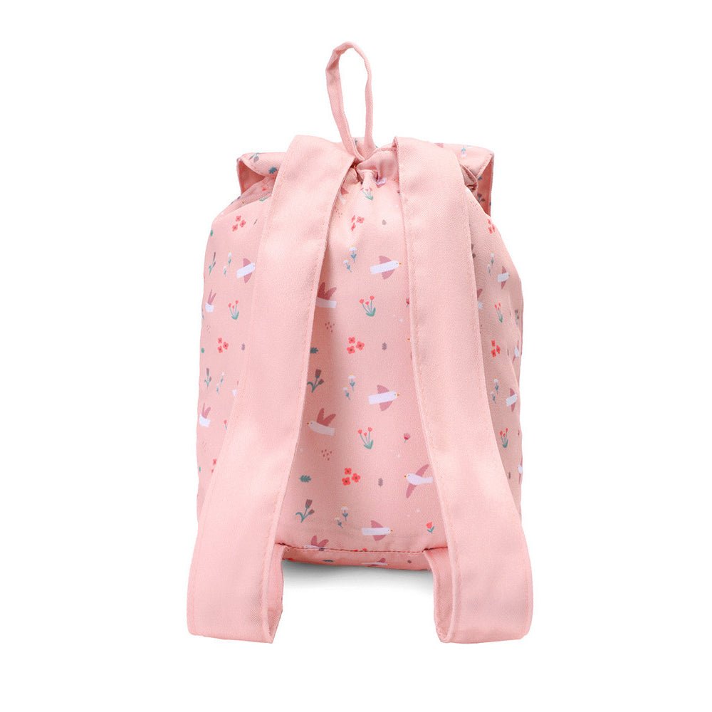 MOCHILA INFANTIL PEQUEÑA TELA TUTETE ·BLOSSOM BIRDS· - Happy Moments Baby