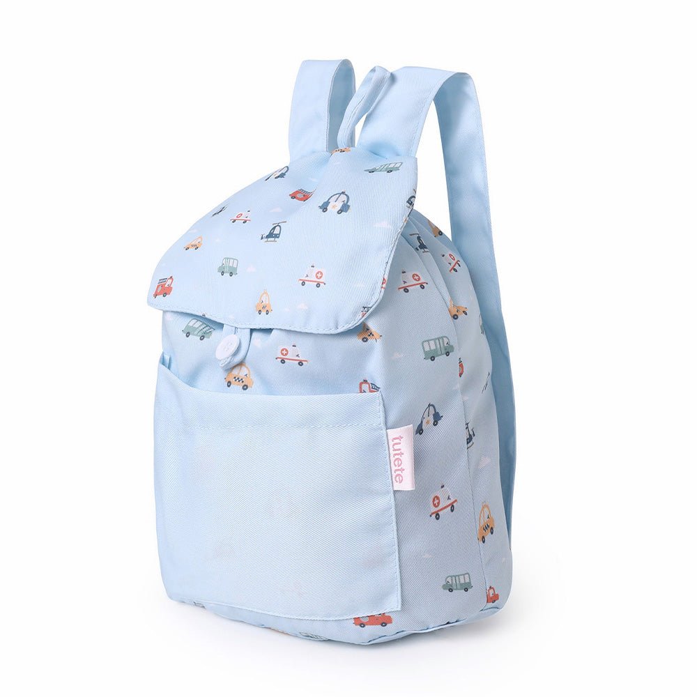 MOCHILA INFANTIL PEQUEÑA TELA TUTETE ·CITY CARS· - Happy Moments Baby
