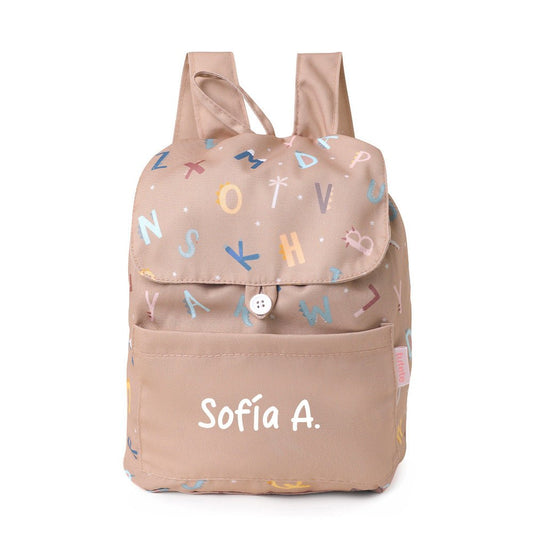 MOCHILA INFANTIL PEQUEÑA TELA TUTETE ·FUNNY LETTERS· - Happy Moments Baby